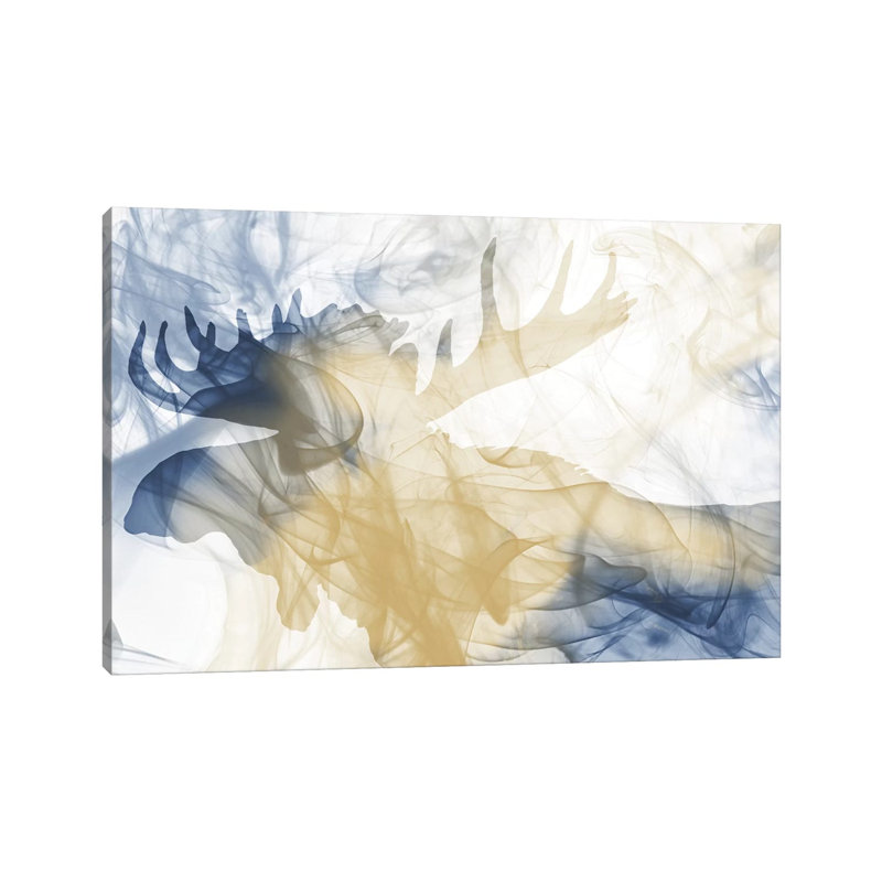 Moose Smoke Mate by Milli Villa - Wrapped Canvas Print, 20.32 cm H x 30.48 cm W