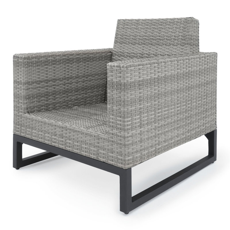 2Pc Sunbrella Outdoor Club Chairs - Grey, Red, Gray