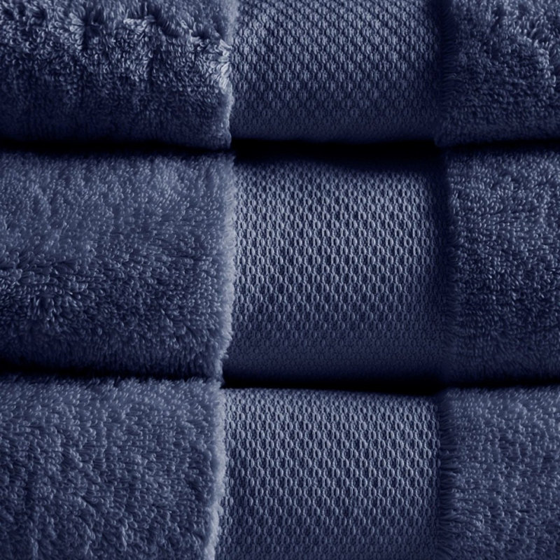 Cotton 6 Piece Bath Towel Set, Navy