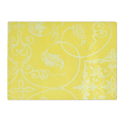 Tempered Glass Yellow Floral Design by Taguchi Tomoki Chopping Board