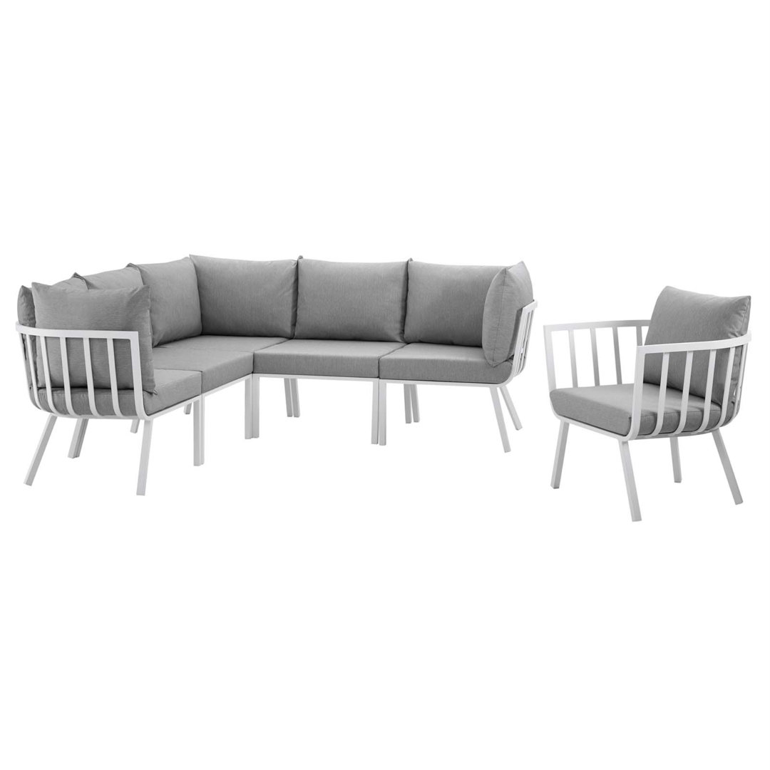 Modway Riverside 6 Piece Outdoor Patio Aluminum Set Modway Cushion 