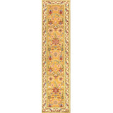 Vintage Mid-Century European Flower Pattern Spanish Savonnerie Hallway Runner Rug