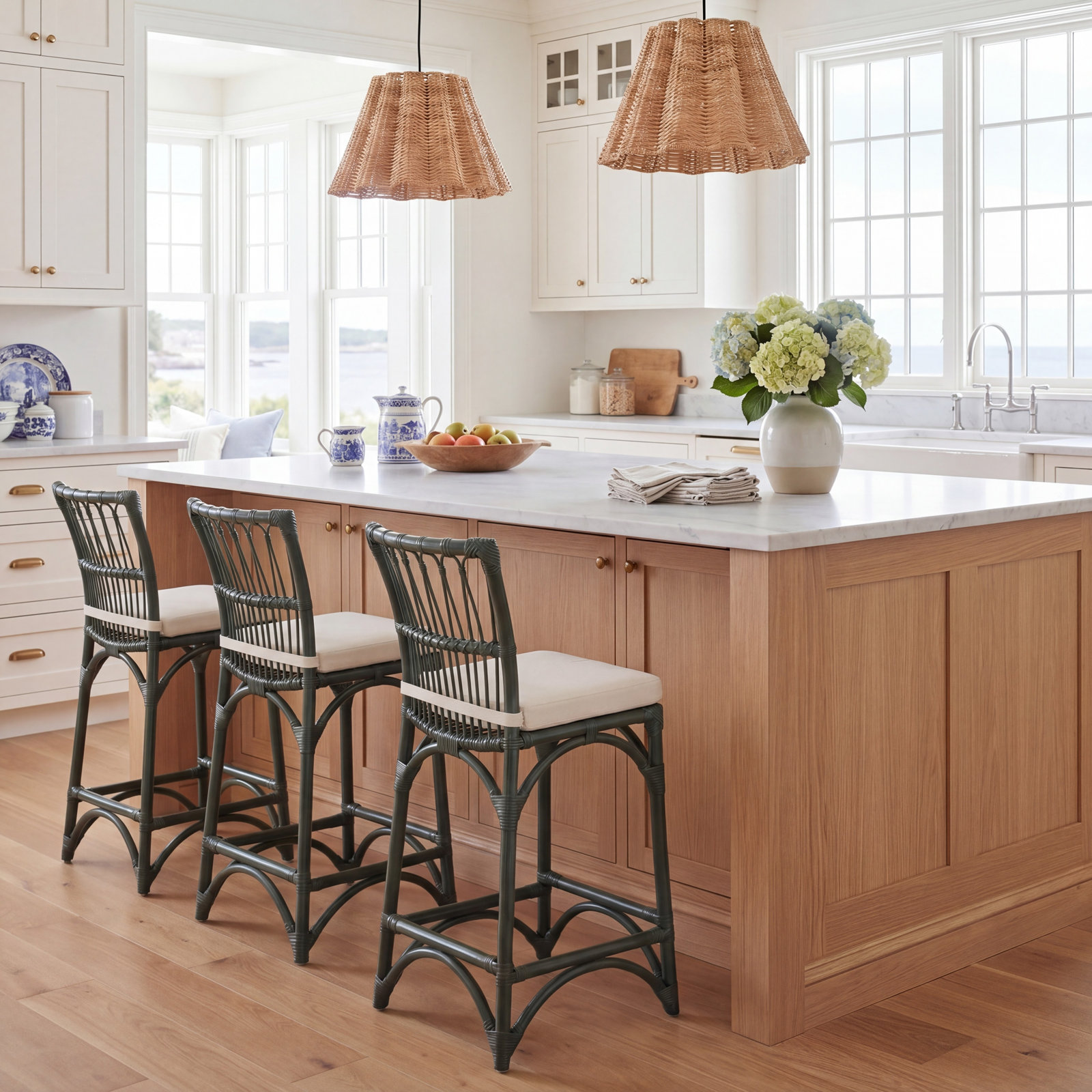 Claretta Barstool with Cushion, Forest Green