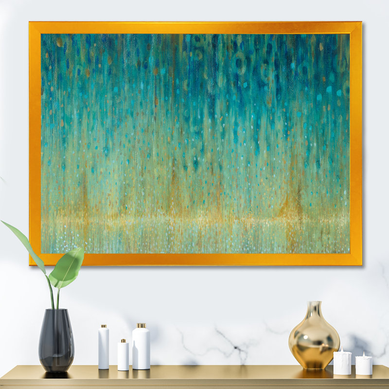 Cadre photo « rain abstract panel », reproduction sur toile, H 30 po x l 40 po x P 1,5 po, Cadre blanc