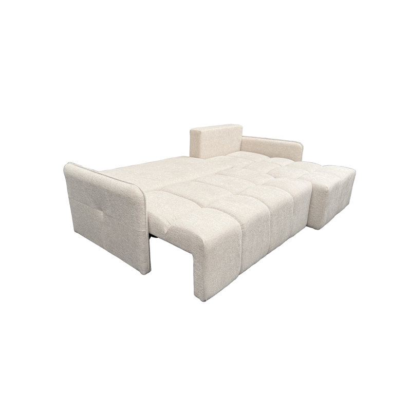 DELI 4 Seater Fabric Sofa Bed, RIGHT, BEIGE