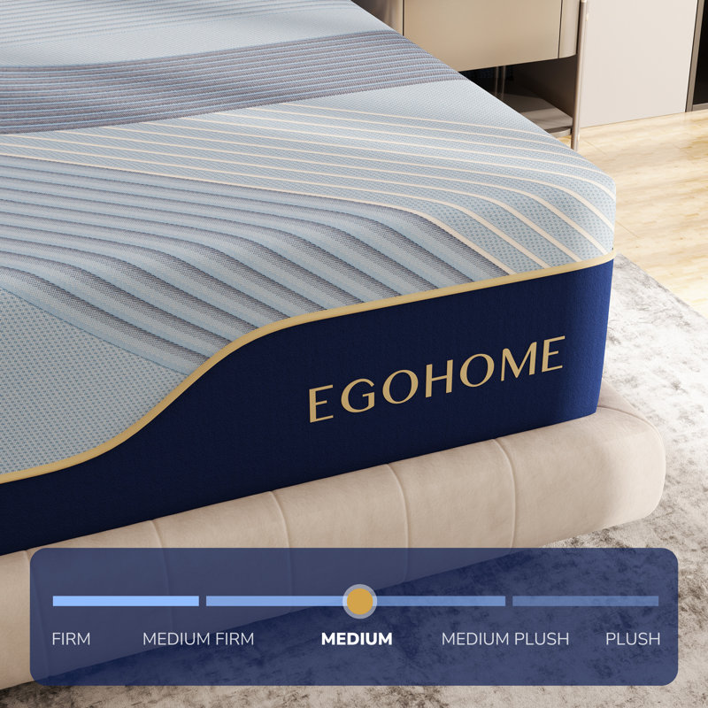  EGOHOME 12“ Medium Copper-Infused Gel Memory Foam Mattress in a Box, King, 12"
