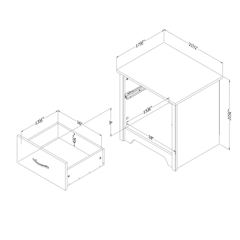 Fusion  1-Drawer Nightstand - End Table With Storage