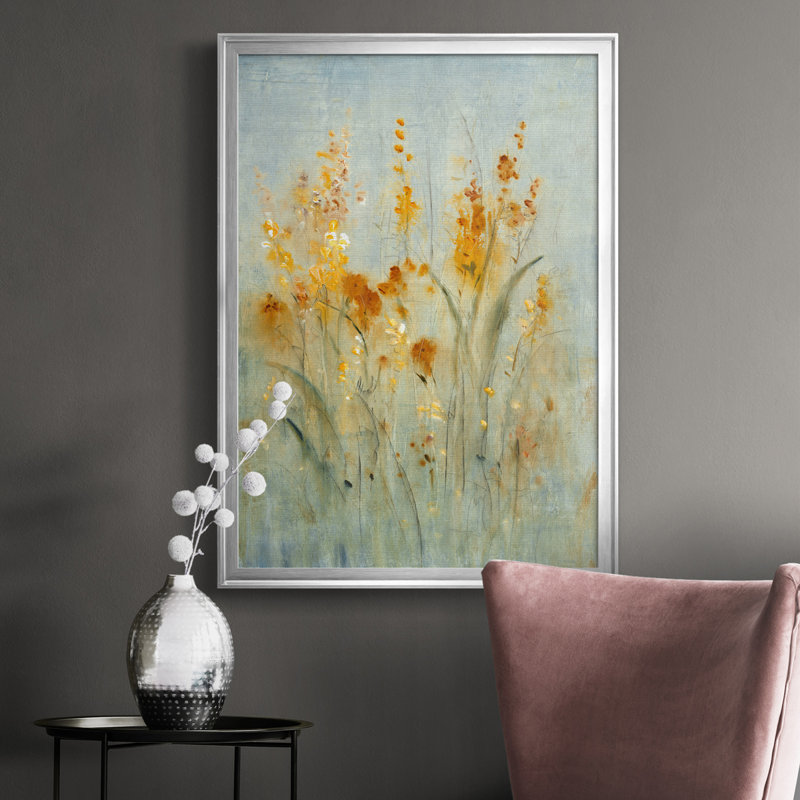 " Spray Of Wildflowers II ", Silver, 30.5" H x 22.5" W x 1" D