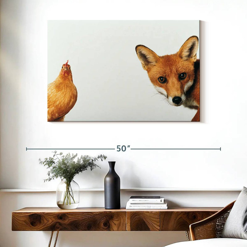 Brampt Chicken And Fox, 26" H x 39" W