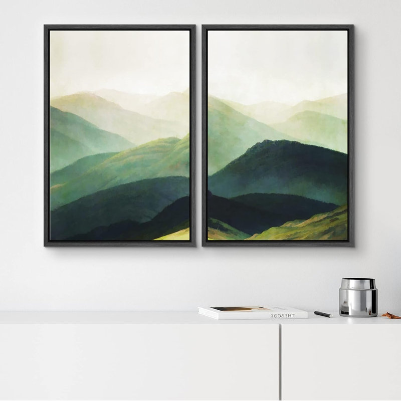 «Geometric Mid-Century Wave Collage», 2 pièces, Noir, H 36 po x l 24 po