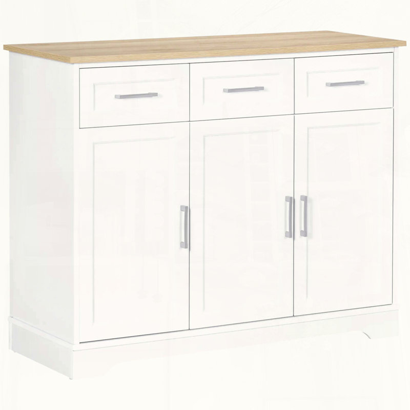 White and Oak Kitchen Sideboard Buffet