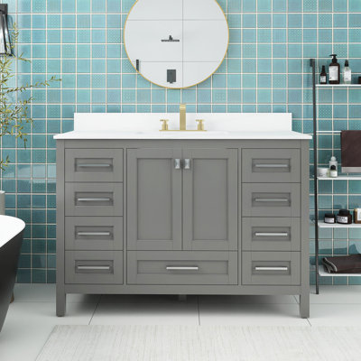 48.38'' Free Standing Single Bathroom Vanity with Manufactured Wood Top -  Staykiwi, SKBTBV03-48GR