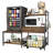 Mini Fridge Stand With Storage, Mini Refrigerator Stand With Power Outlet, Wine Fridge Table With Movable Storage Basket, Heavy Duty Beverage Refrigerator Table For Dorm Home Use (black)-114234351