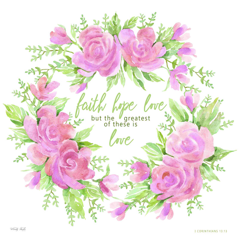 Faith Hope Love - impression sur toile tendue, H 36 po x l 36 po x P 1,25 po