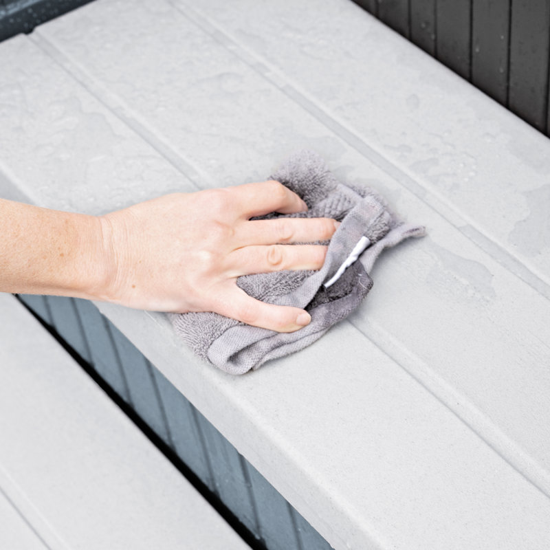 Gray 2-Step Plastic Hot Tub Storage Steps with Handrails