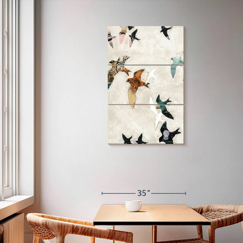 Brampt Abstract Birds I, 57" H x 36" W