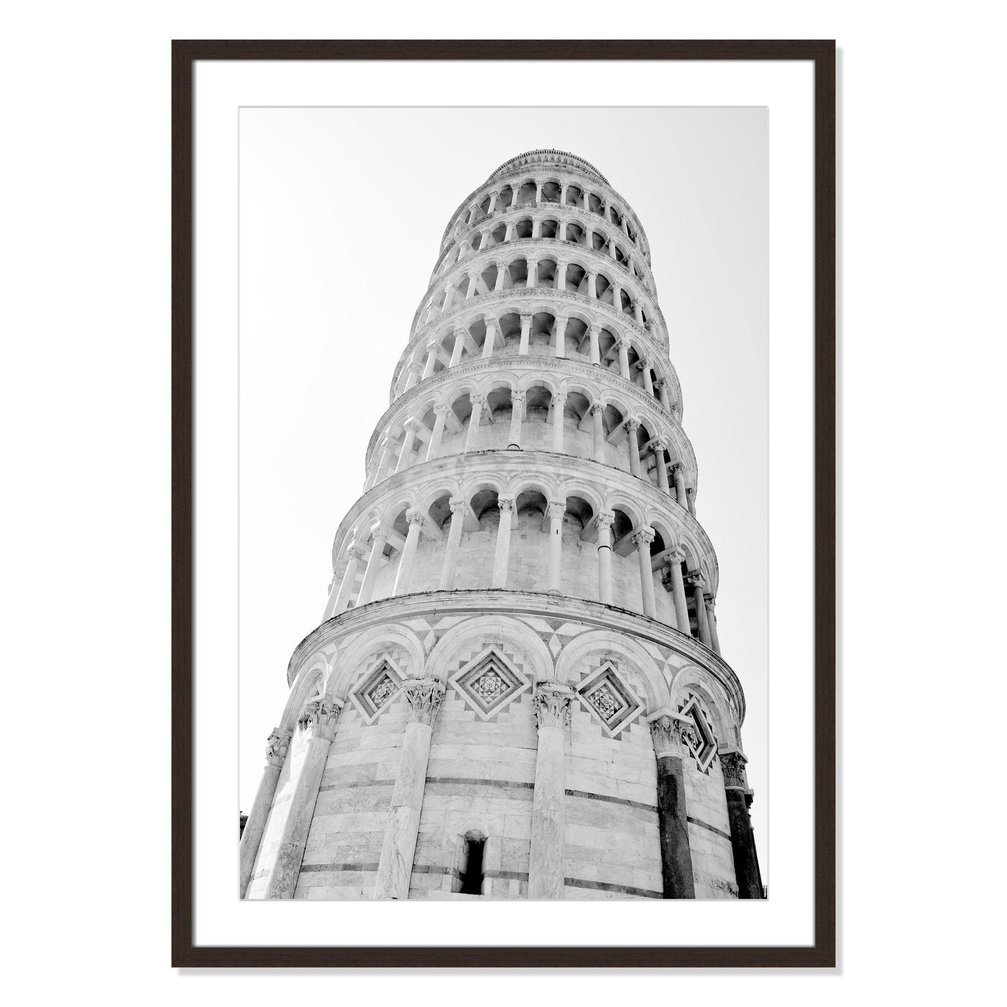 Iconic City Collection " Pisa " by Natalie Carpentieri, Walnut Single Picture Frame, Yes, 35.5" H x 25.5" W x 1.25" D