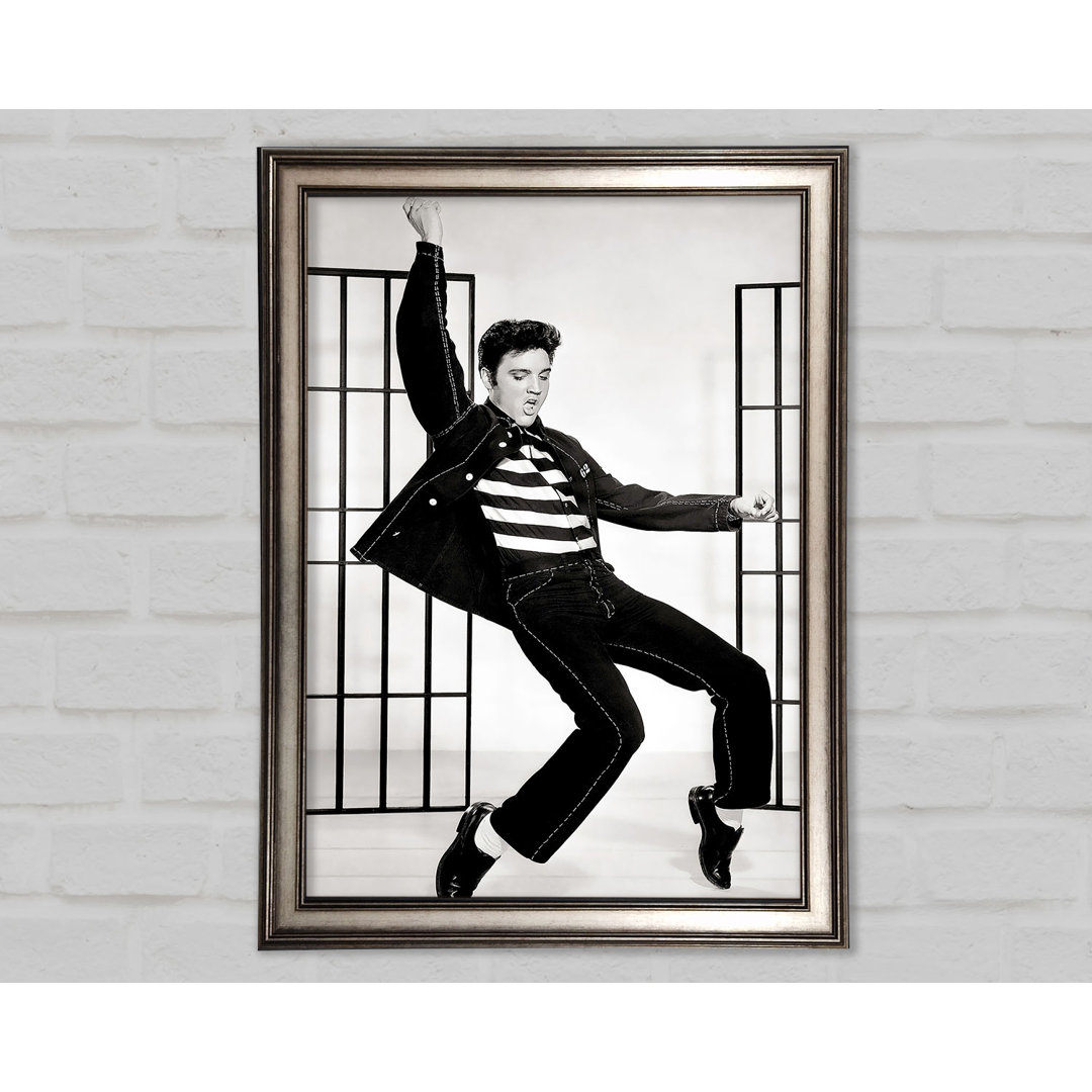 Elvis Jail House Rock B N W - Einzelner Bilderrahmen Kunstdrucke