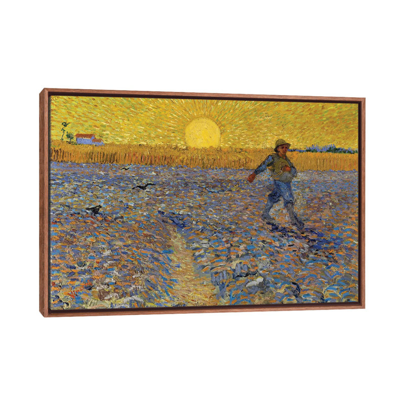 The Sower, C.1888 - reproduction d'art murale encadrée, H 18 po x l 26 po, Reproduction encadrée sans passe-partout, Brun
