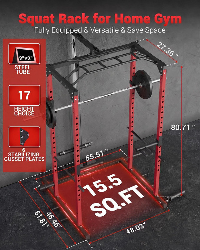 Cage électrique avec système de poulie - capacité de 1200 lb, support multifonctionnel pour salle de gym à domicile