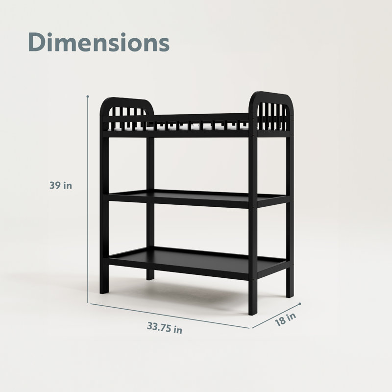 Pasadena Changing Table With Pad, Black