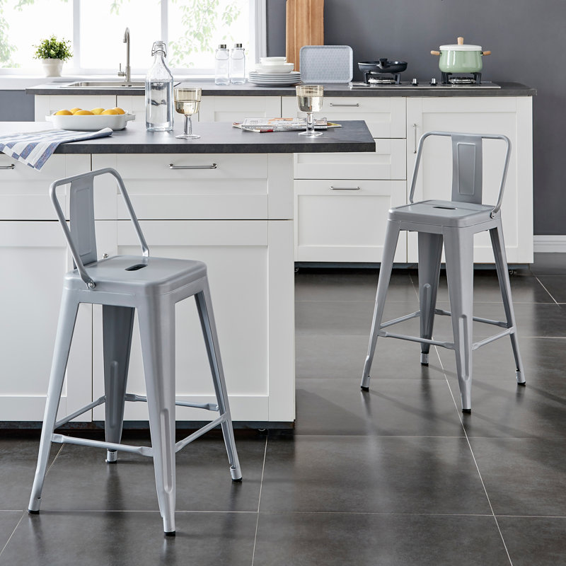 Tabourets de bar modernes et modernes, Blanc, 2, Tabouret de comptoir (siège d'une hauteur de 24 p