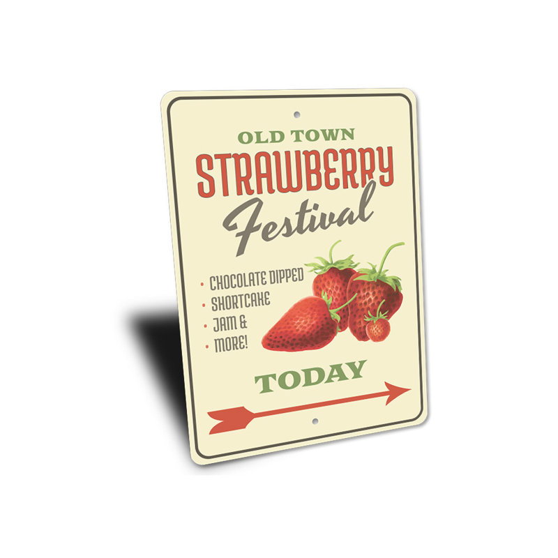 Plaque en aluminium Strawberry Festival, H 14 po x l 10 po x P 0,04 po