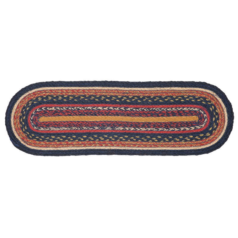 Tapis d'escalier bleu Lilian / rouge