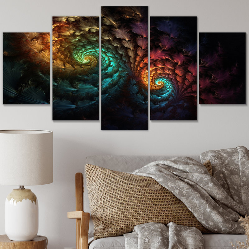 Hyeres - Fractals, reproduction d'art sur toile - 5 panneaux