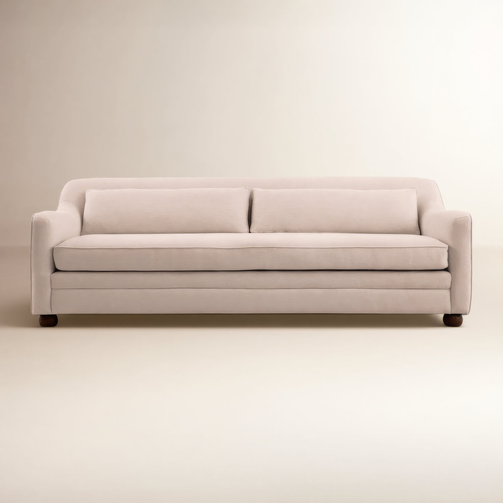 Greely 92" Sloped Arm Upholstered Sofa, Oat Performance Boucle