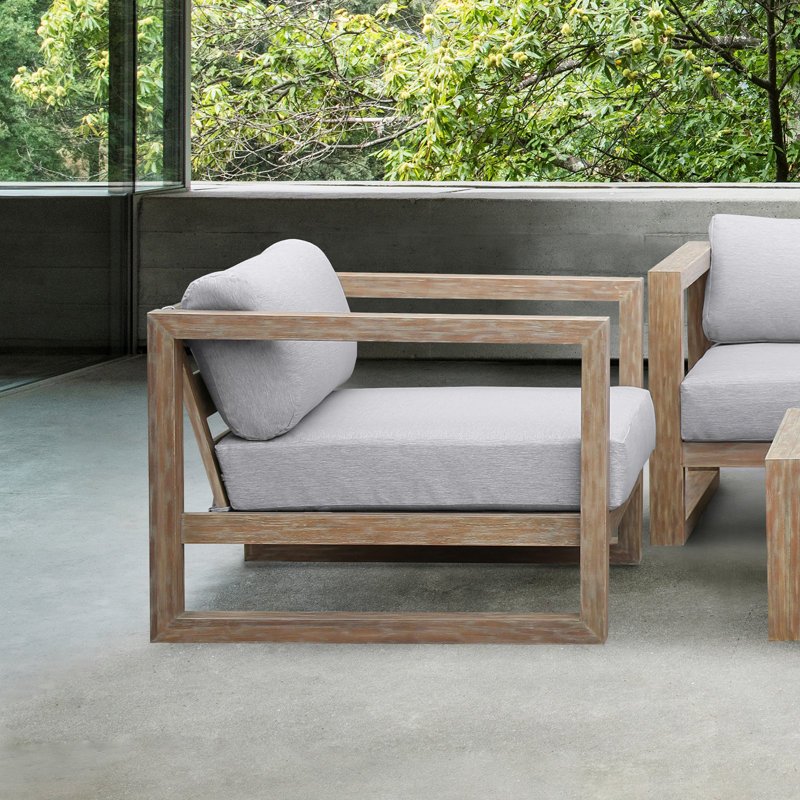 Chaise longue d'extérieur en bois d'eucalyptus avec coussins Paradise