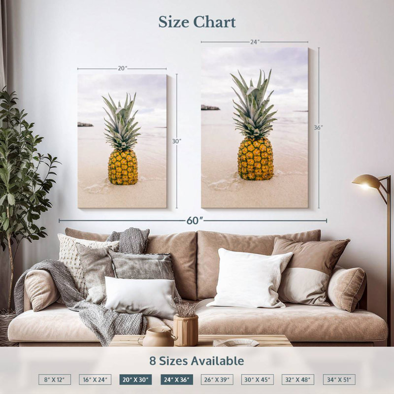 Yarlin Sandy Beach Pineapple, 36" H x 24" W