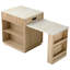 Îlot de cuisine cannelé 82,6 po avec table de salle à manger extensible pour 4 à 6 personnes, table d'îlot de cuisine avec prise de courant, table de cuisine avec rangement double, 2 tiroirs et 2 tablettes ouvertes latérales-131147957