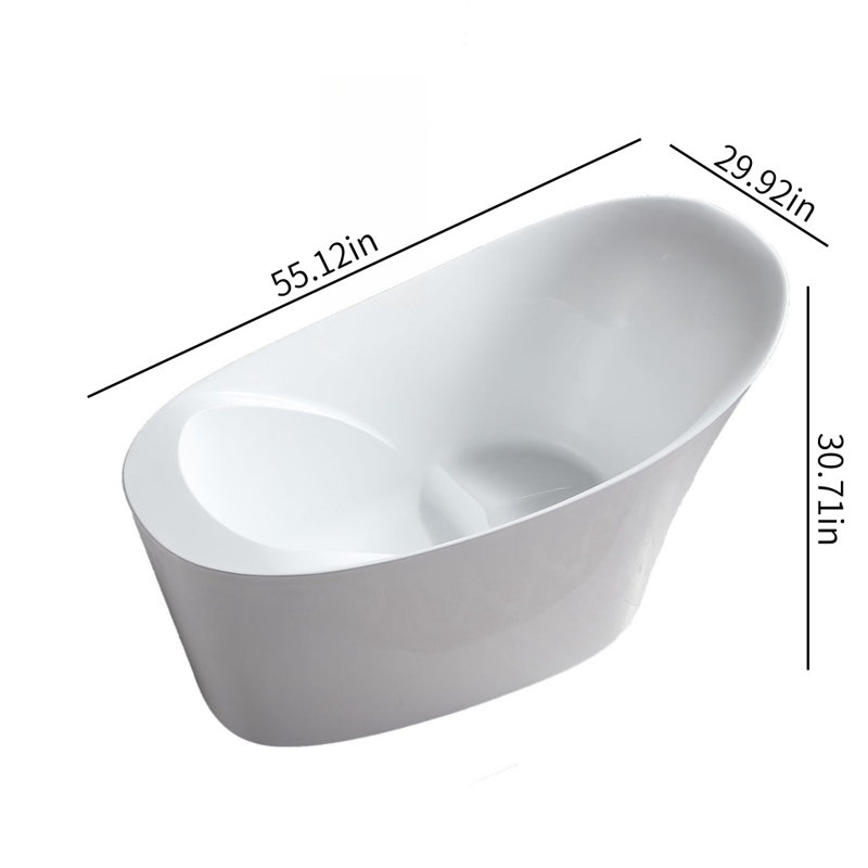 Simple blanc moderne baignoire 55,12 l 30,71 H