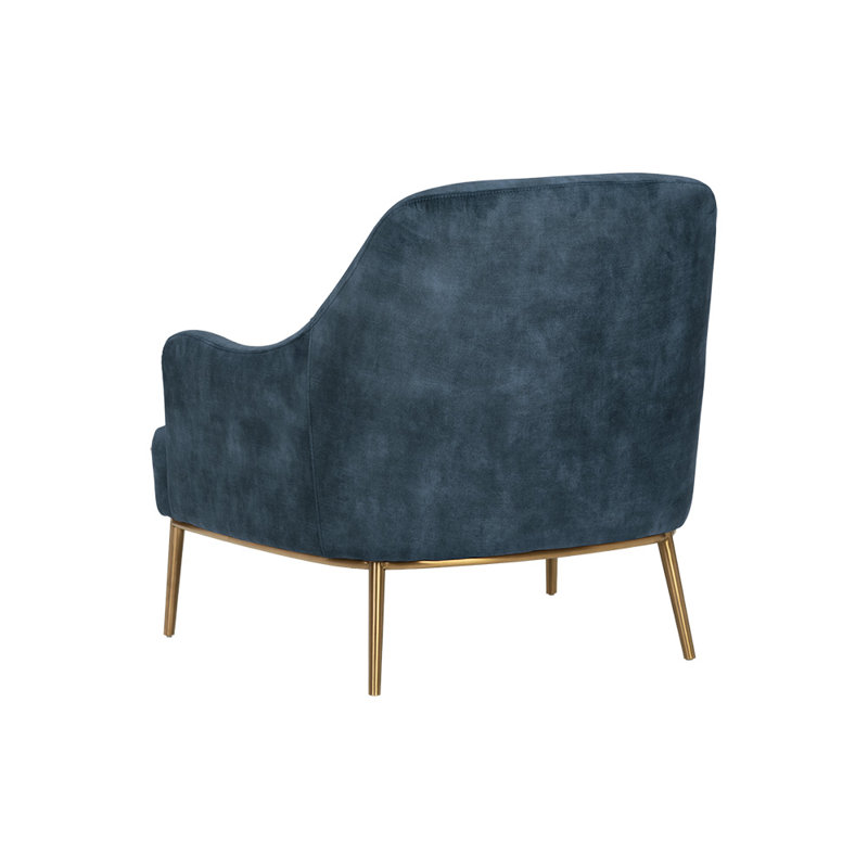 Cameron Lounge Chair, Blue Polyester