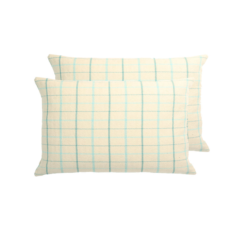 Coussin London, polyester, Tissu écossais orange, H 12 po x l 18 po