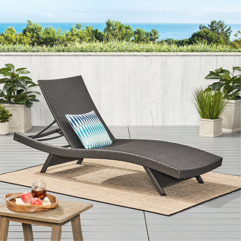 Chaise longue extensible et extensible en PE - gris relaxant, imperméable, structure