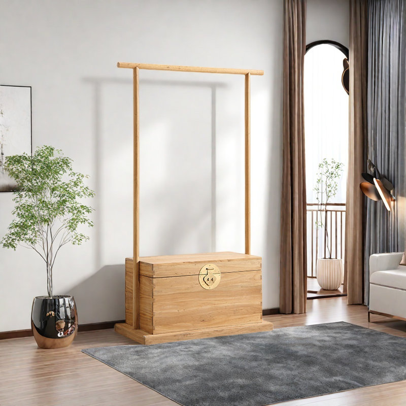 Traditional Mortise-Tenon Garment Rack, Burlywood