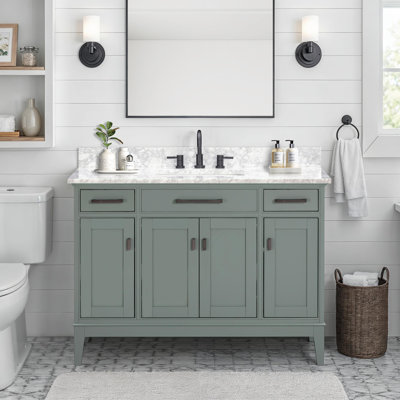 Meuble-lavabo simple 48 po avec plateau Anglet