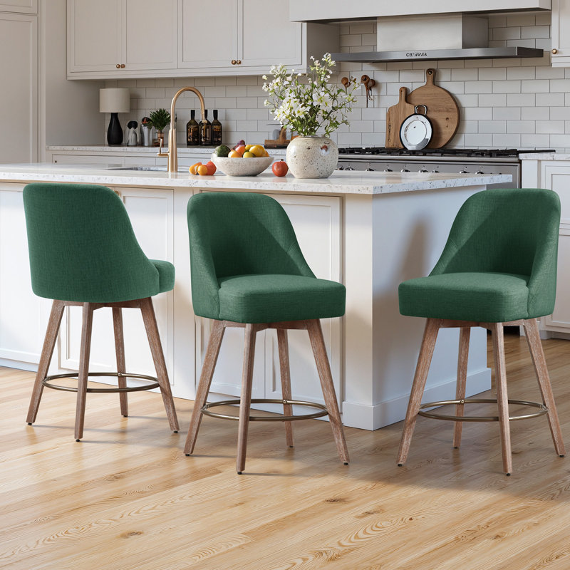 Tabouret de comptoir pivotant 26 po Makylia, Vert
