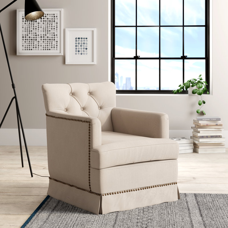 Fauteuil pivotant en lin 27,6 po