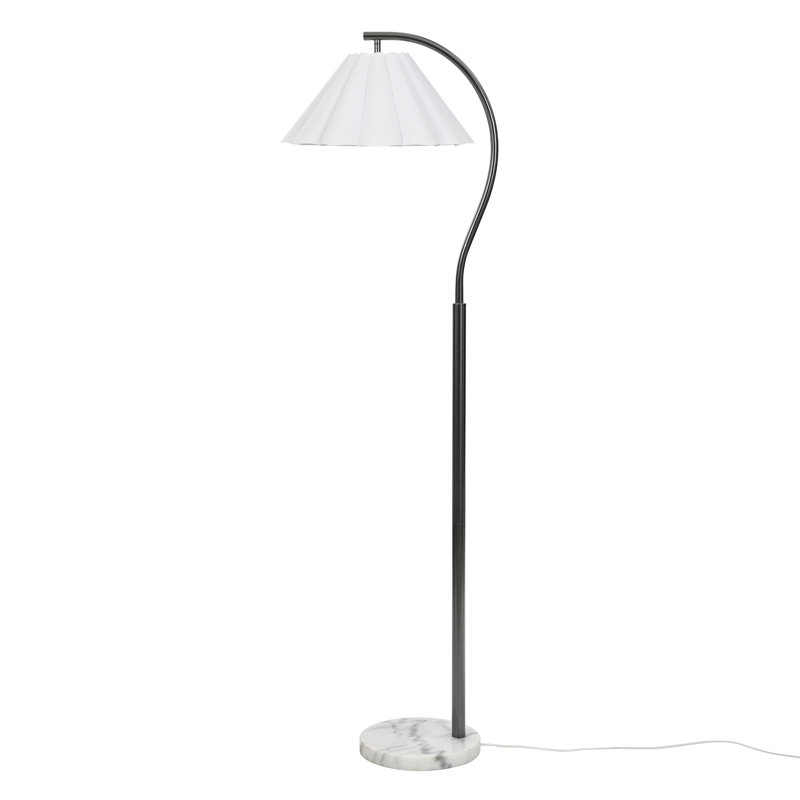 Tamara Day for Stylecraft Penelope Floor Lamp , Black Nickel/White Shade