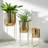 Luxurious Metal Outdoor Planters on Stand - Stylish Indoor Planter and Decorative Flower Pots Planters for Modern Living - Set of 3, 27", Gold