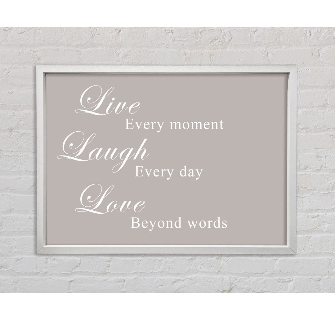 Love Quote Live Laugh Love Green - Einzelbildrahmen Kunstdrucke auf Leinwand