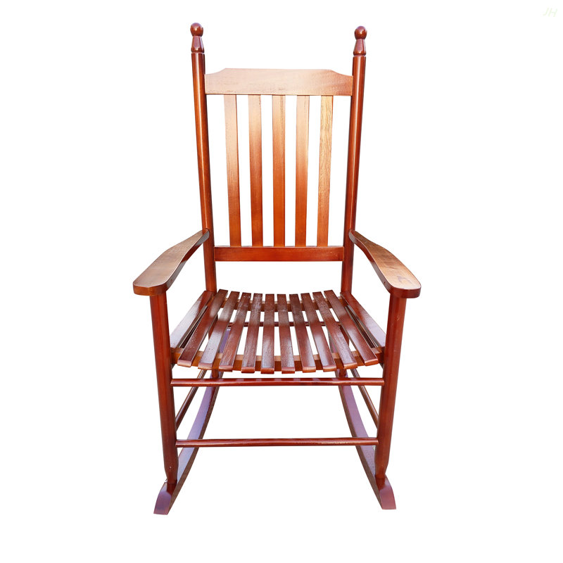 Chaise berçante en bois brun, Brun