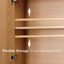 Armoire de rangement murale arquée de 21 po de largeur japonaise 21 po, organisateur de salle de bain 2 portes avec charnières à fermeture en douceur et tablette réglable, chêne naturel