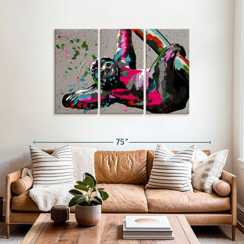Brampt Splattered Sloth, 36" H x 57" W