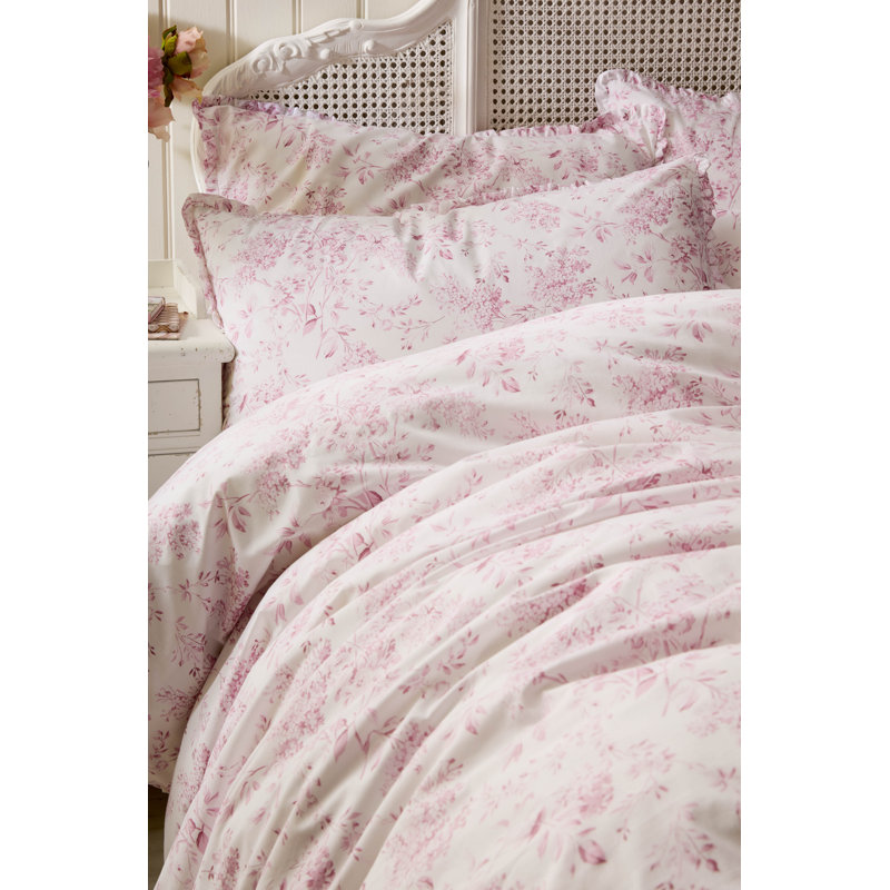 Floral Duvet Cover Set, Super King Duvet Cover Set + 2 Pillowcases, Pink Floral