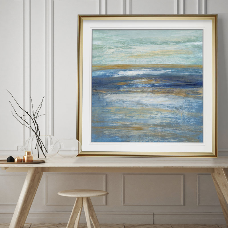 « tuscan shore i », reproduction de peinture à l’huile sur toile tendue, H 17,5 po x l 17,5 po x P 1,5 po, Cadre doré