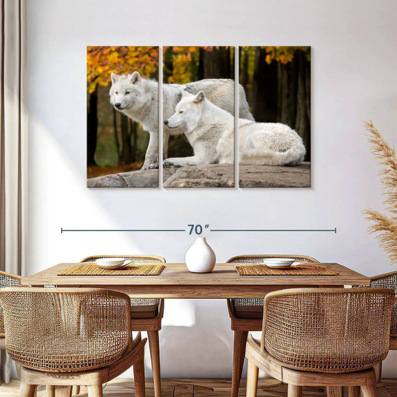Brampt A Pair Of Arctic Wolves, 36" H x 57" W